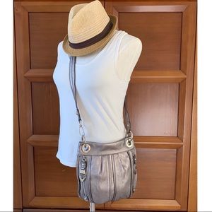B. Makowsky Metallic Moto Crossbody